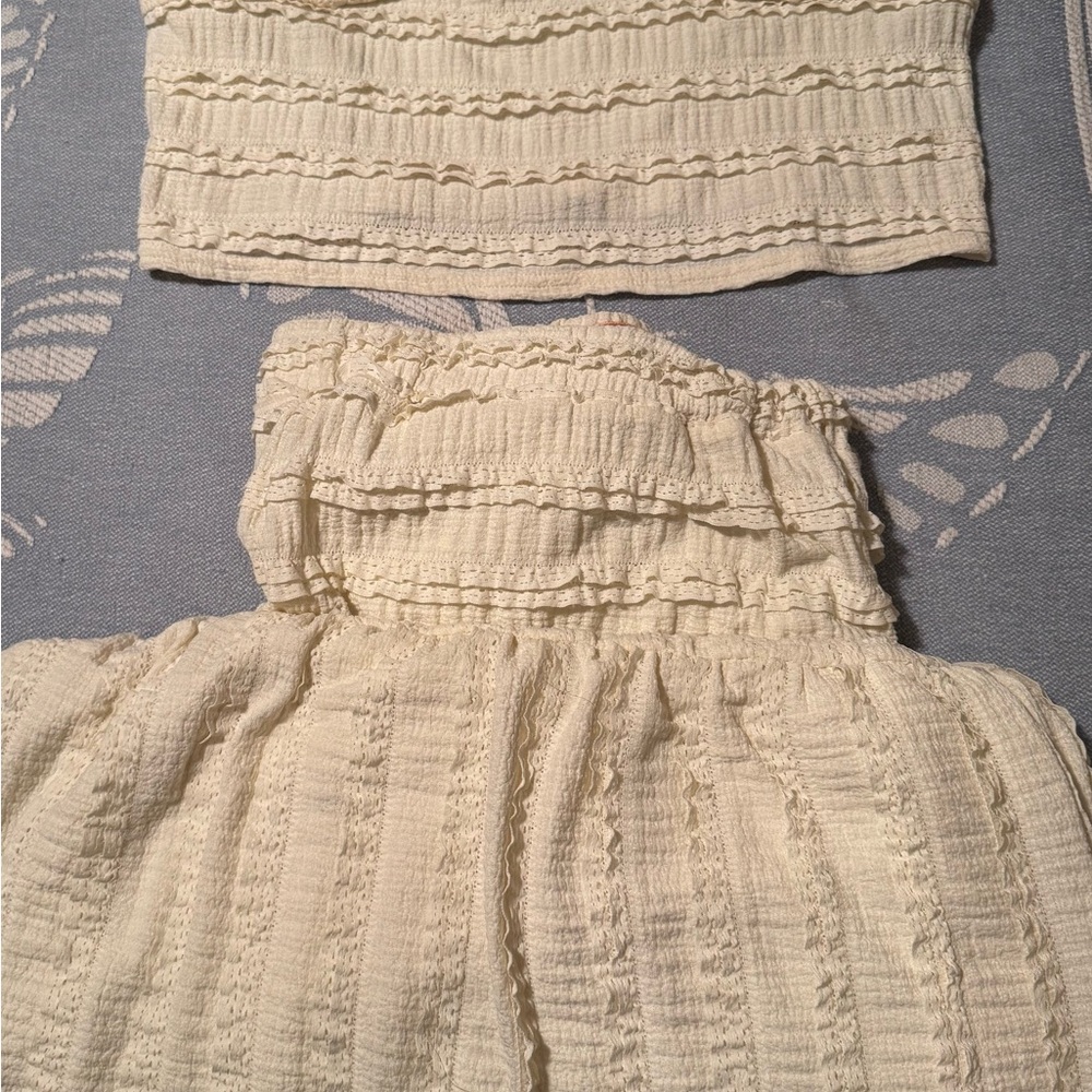 Good Luck Gem Cream Textured Dress